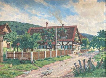 Deutsche Schule (XX), signed Baudrexel - Dorfidyll
