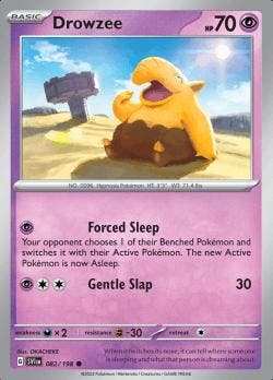 Drowzee 082/198 reverse holo Scarlet en Violet, Ophalen of Verzenden, Nieuw, Losse kaart, Foil
