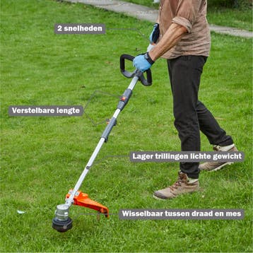 H-Ster Kantenmaaier Riek 40V - Grastrimmer - Eco en, Ophalen of Verzenden, Zo goed als nieuw