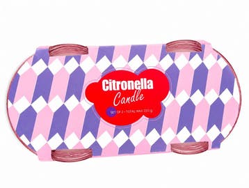 Citronella kaars in glazen kom set van 2 stuks Roze, Verzenden, Nieuw