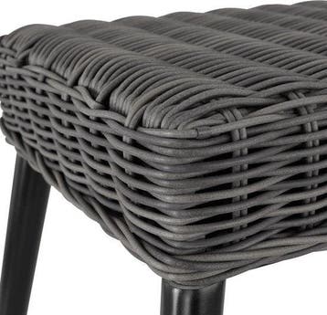 2dekans | tectake - Wicker schommelstoel Rovigo met, Huis en Inrichting, Ophalen of Verzenden, Zo goed als nieuw, Grijs