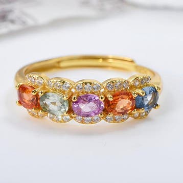 Zonder minimumprijs - Ring - 18 karaat Zilver, Geel goud,, Nieuw