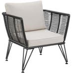 Tuin-loungeset Sundo in rope-design van wicker - antraciet, Tuin en Terras, Tuinsets en Loungesets, Verzenden, Nieuw