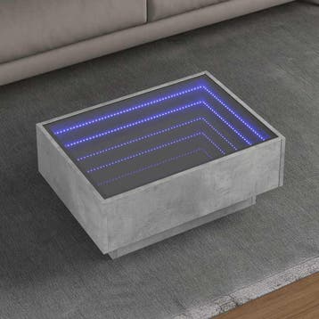 vidaXL Salontafel met LED 70x50x30 cm bewerkt hout, 50 tot 100 cm, Verzenden, Nieuw, 50 tot 100 cm