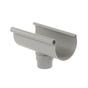 Pvc dakgoot s-lon  gootuitloop lijm grijs-150 x 80 mm, Verzenden, Nieuw