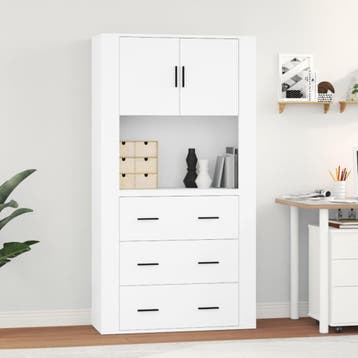 vidaXL buffetkast bewerkt hout wit, Verzenden, Nieuw, Overige houtsoorten