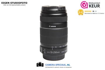Canon EF-S 55-250mm IS II telelens met 12 maanden garantie, Canon, Zo goed als nieuw, Lensdoppen, Canon EF