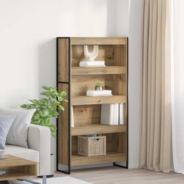 vidaXL Boekenkast 80 x 30 x 155 cm Bewerkt hout Ambachtelijk, Huis en Inrichting, Minder dan 50 cm, Verzenden, Nieuw, 150 tot 200 cm