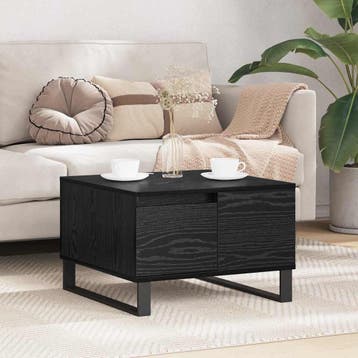 vidaXL Salontafel Zwart Eiken 55 x 55 x 36,5 cm Bewerkt hout, Verzenden, Nieuw, Overige houtsoorten, 50 tot 100 cm