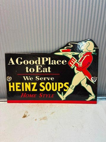 Vintage Heinz Soups reclamebord – “A Good Place to Eat” –