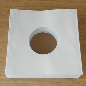 Wit Papieren Hoezen voor vinylsingles (Standaard) - per...., Nieuw in verpakking