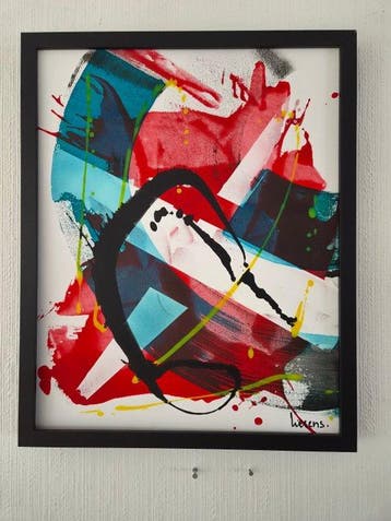 Liesens - Broken miror (Handpainted on white canvas met, Antiek en Kunst