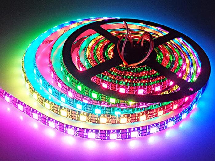 5M WS2812B Adresseerbare RGB Pixel Led Strip, IP30, 300...., Huis en Inrichting, Lampen | Overige