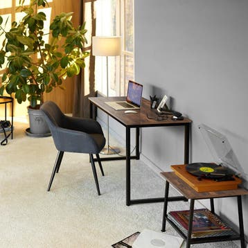Bureau Flint - Industrieel hout donker, rustiek, 140 cm, Huis en Inrichting, Verzenden, Nieuw
