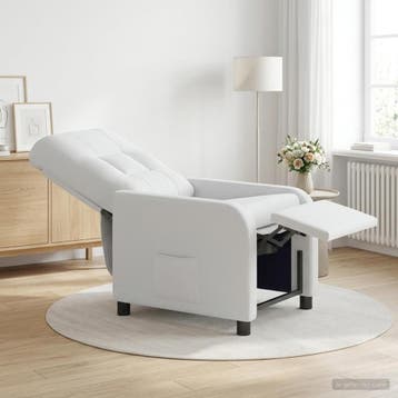 vidaXL Relaxfauteuil Wit Stof, Verzenden, Nieuw