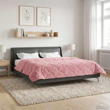 vidaXL Zomer Dekbed Roze 200 x 200 cm Microfiber en Teddy, Verzenden, Nieuw, Roze