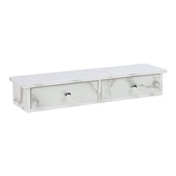 Wandplank Geeste met 2 lades 60x15x10 cm marmerlook wit [en., Huis en Inrichting, Verzenden, Nieuw
