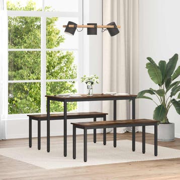 vidaXL Bank Rook Eik 110 x 35 x 45 cm Bewerkt hout, Verzenden, Nieuw, Hout