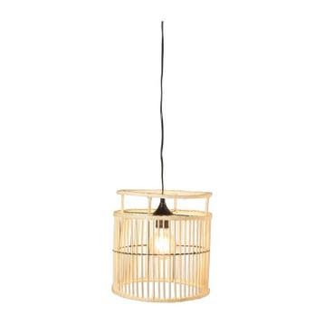 Hanglamp bamboe - naturel - 28x33 cm, Verzenden, Nieuw
