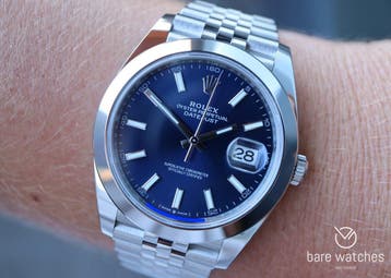 Rolex Datejust 41 126300 Blauw Jubilee Full set 08/2021, Staal, Polshorloge, Ophalen of Verzenden, Zo goed als nieuw