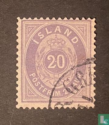IJsland - Cijfer met kroon in ovaal - 1876, Verzenden, Gestempeld