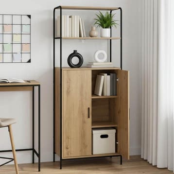 vidaXL buffetkast Artisanaal eiken 40 x 33 x 161 cm Bewerkt, Minder dan 50 cm, Verzenden, Nieuw, Minder dan 100 cm
