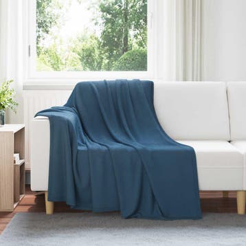 vidaXL plaid Marineblauw 200 x 150 cm 0.42 kg Fleece, Verzenden, Nieuw