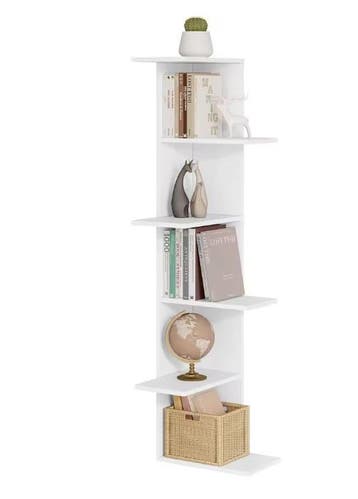 Wit Zigzag Hoekrek Wandplank 6 Lagen – 37x37x140 cm Kast, Verzenden, Nieuw