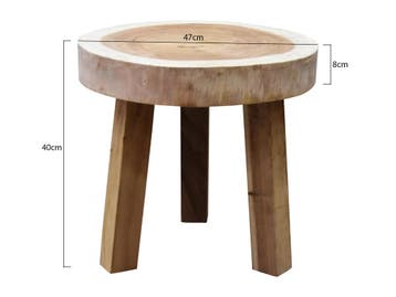 Boomstam krukje 47xH40 cm rond 3 poot - vierkante poten -, Ophalen of Verzenden, Nieuw