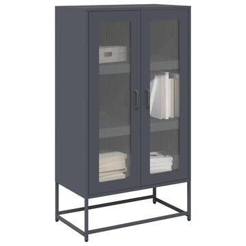 vidaXL buffetkast 68x39x123 cm staal antracietkleurig, Huis en Inrichting, Kasten | Buffetkasten, Verzenden, Nieuw, Metaal