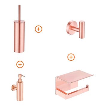 Toilet accessoires set Mat rosé goud exclusief met, Verzenden, Nieuw