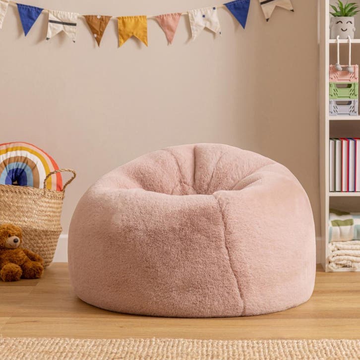 Kingston Kinder Zitzak Vegan Bont - Roze, Huis en Inrichting, Zitzakken, Verzenden