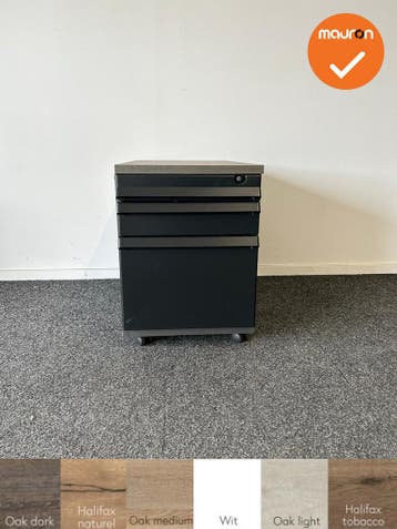 Ladeblok - 57x42x76cm - Antraciet - 3 lades - kunststof fron, Werkplek, Ophalen of Verzenden, Gebruikt, Kast