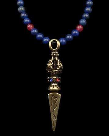 Lapis lazuli - Ketting Phurba – Heilige Tibetaanse Dolk –