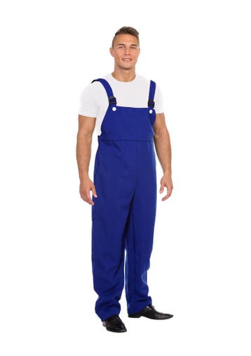 Tuinbroek Blauw polyester XL, Verzenden, Nieuw, Feestartikel