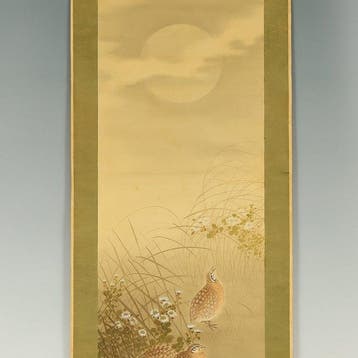 Quails Under Moon with Box - with signature Seiho  and, Antiek en Kunst