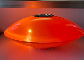 Tafellamp - geblazen, met gravure van de auteur, IJzer -, Antiek en Kunst, Antiek | Lampen