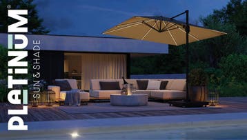 Challenger T2 glow premium parasol 300x300 cm antraciet, Ophalen of Verzenden, Nieuw