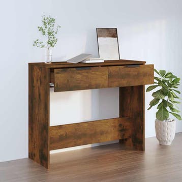 vidaXL Wandtafel 90x36x75 cm bewerkt hout gerookt, Verzenden, Nieuw, 60 cm of meer
