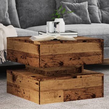 vidaXL Salontafel met LED-verlichting 50x50x40 cm oud, 50 tot 100 cm, Verzenden, Nieuw, 50 tot 100 cm
