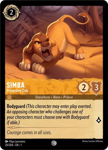 [20/204] - SIMBA - Protective Cub ENG NON-FOIL [M/NM], Verzamelen, Disney, Ophalen of Verzenden, Nieuw