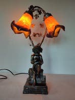 Lampe de table style Art Nouveau – Putto et feuillage –