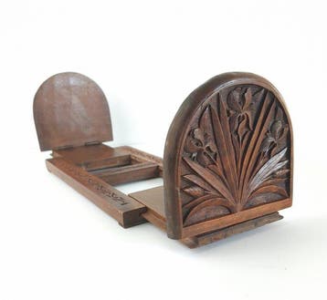 Boekensteunen - Art Nouveau uitklapbare boekdia - Hout -