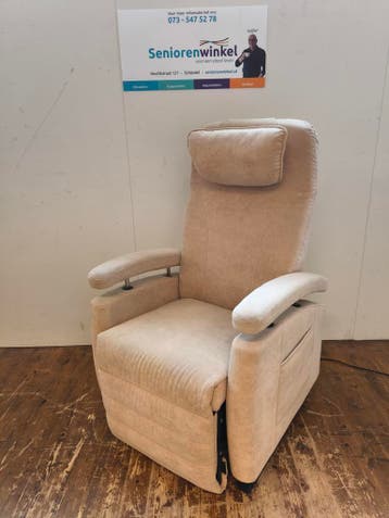 Fitform vario 570 sta op en relaxfauteuil in beige stof, Minder dan 75 cm, Stof, Ophalen of Verzenden, Zo goed als nieuw