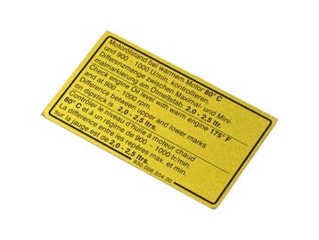 Sticker voor het motoroliepeil. Porsche 911 SC, Verzenden, Nieuw