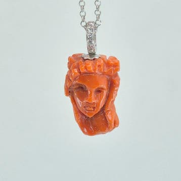 Koraal - Zilver - Ketting met hanger - CORALLO MEDITERRANEO, Nieuw