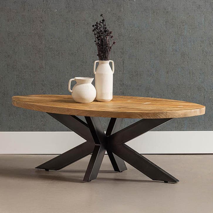 Salontafel Mangohout Ovaal Oscar, Huis en Inrichting, Tafels | Salontafels, Nieuw, Overige houtsoorten, Ovaal, Verzenden
