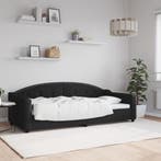 vidaXL Slaapbank 90x200 cm stof zwart, Huis en Inrichting, Slaapkamer | Bedden, 90 cm, Eenpersoons, Verzenden, Zwart