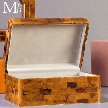 Prachtig handgemaakt muflons-hoornmozaïek Elegante