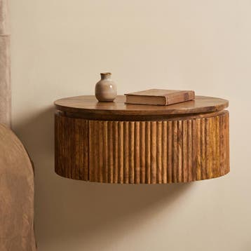 *WOONWINKEL* Hangend Nachtkastje Rond Hout, Verzenden, Nieuw